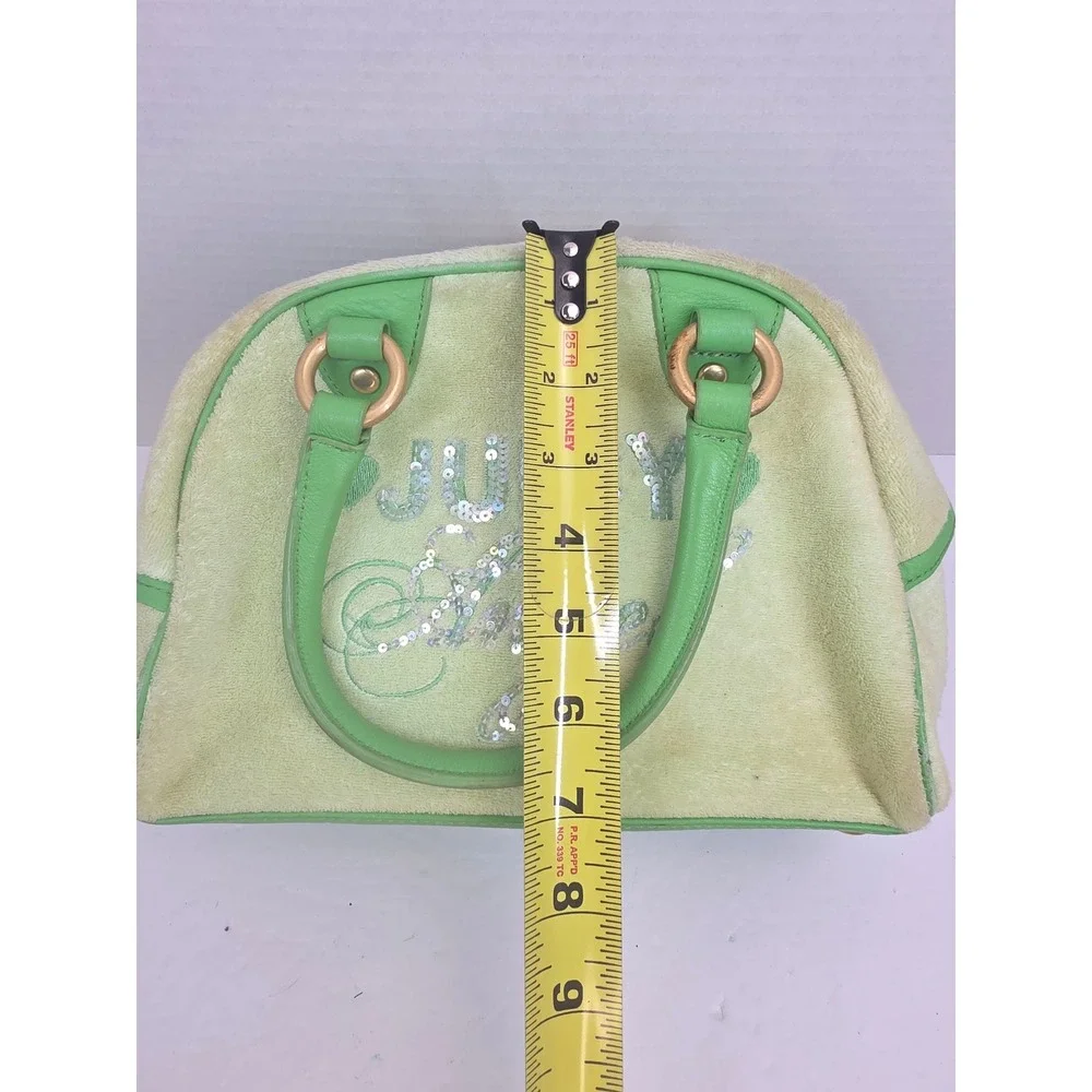 Rare Juicy Couture Vintage Velour Bowler Lime‎ Green Sequin Juicy Angel Y2K bag